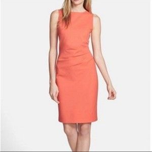 Kenneth Cole Coral Sleeveless Back Zip Bodycon Dress size 8
